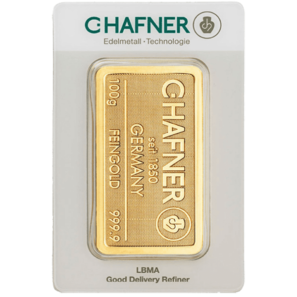 C. Hafner 100 gram goudbaar