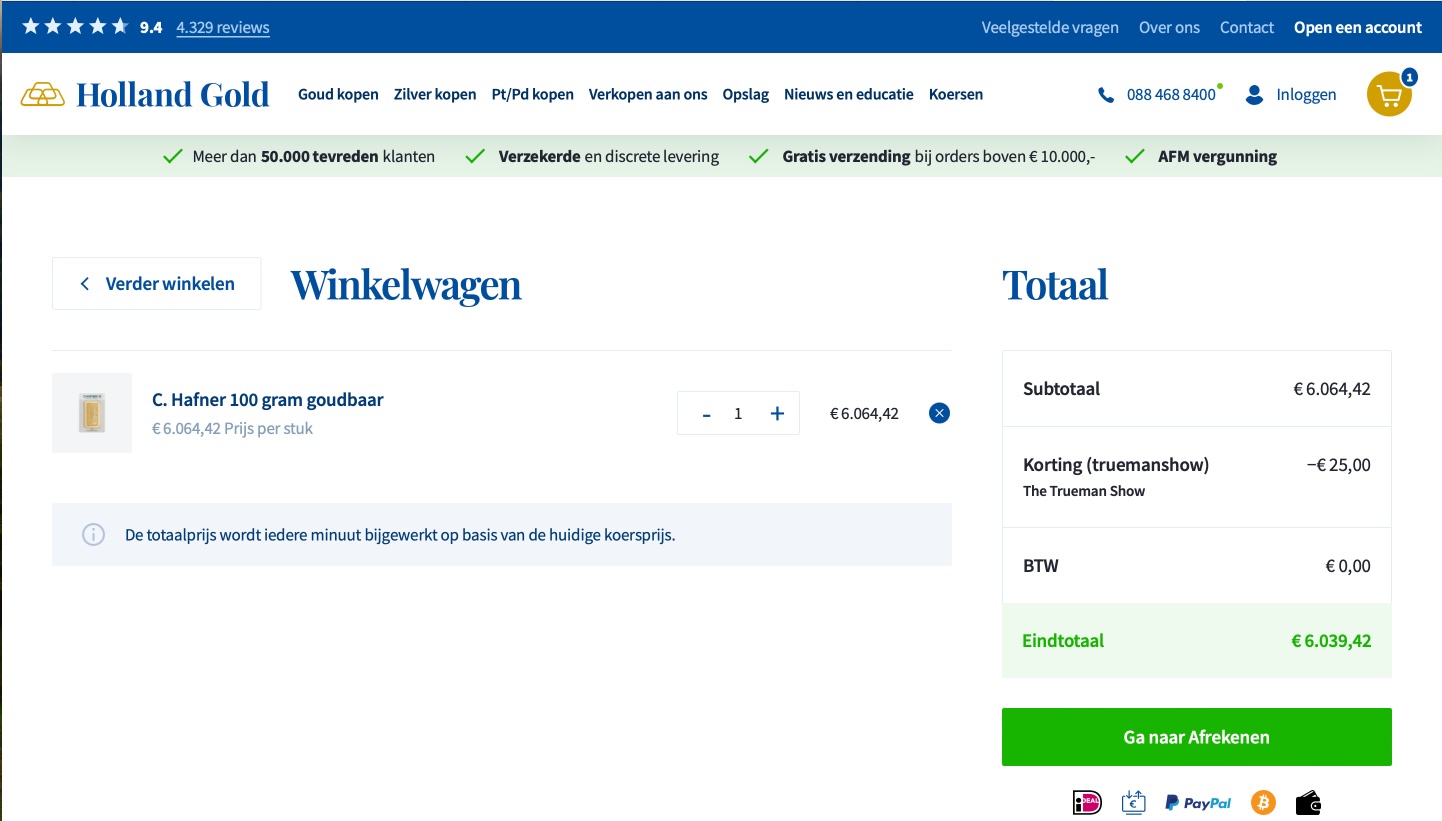 Anoniem goud en zilver kopen