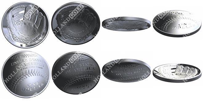 gebogen zilveren munt