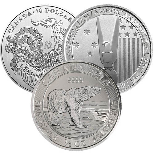 1/2 troy ounce zilveren munt - diverse producenten