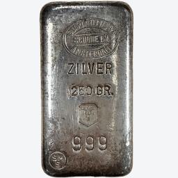 250 gram zilverbaar diverse producenten LBMA gecertificeerd