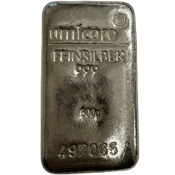 500 gram zilverbaar - diverse producenten LBMA gecertificeerd