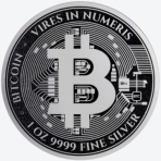 Bitcoin 1 troy ounce zilveren munt