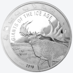 Giants of the Ice Age 1 kilo Great Horn Megaloceros 2019 zilveren munt
