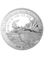 Giants of the Ice Age 1 kilo Great Horn Megaloceros 2019 zilveren munt