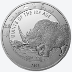Giants of the Ice Age 2021 1 kilogram zilveren munt Rhinoceros
