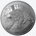 Giants of the Ice Age 2020 1 troy ounce zilveren munt Toothed Cat