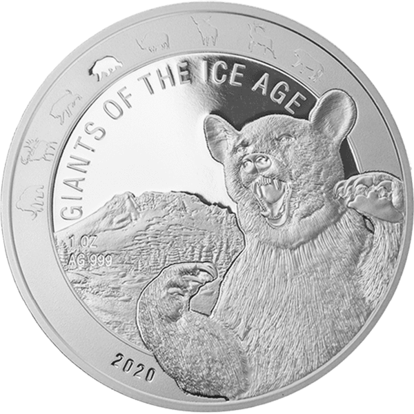 Giants of the Ice Age 2020 1 troy ounce silver coin Cave Bear