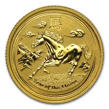 Lunar 2014 1/10 troy ounce gouden munt