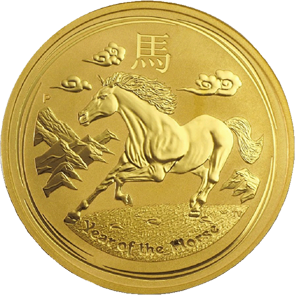 Lunar 2014 2 troy ounce gouden munt