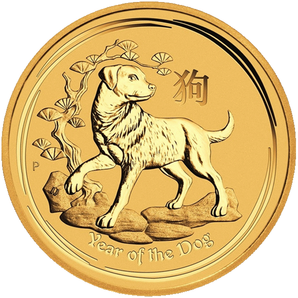 Lunar 2018 1/20 troy ounce gouden munt