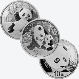 Panda 30 gram silver coin - various years