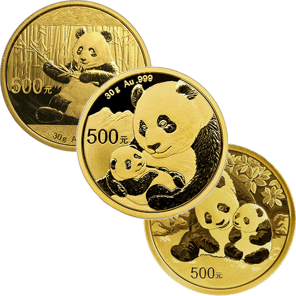 Panda 30 gram gouden munt - diverse jaartallen