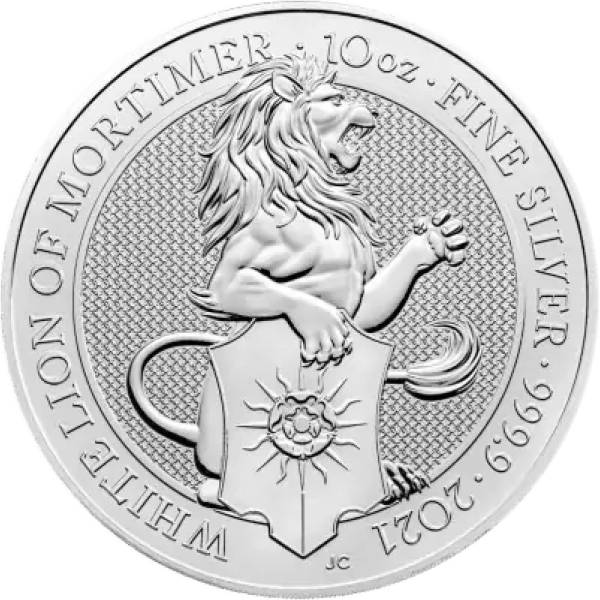 Queen's Beasts 2021 10 troy ounce zilveren munt Yale of Beaufort