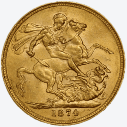 Gouden Souvereign 1/2 munt