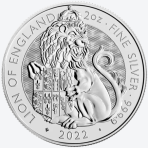 Royal Tudor Beasts 2022 2 troy ounce zilveren munt Lion of England