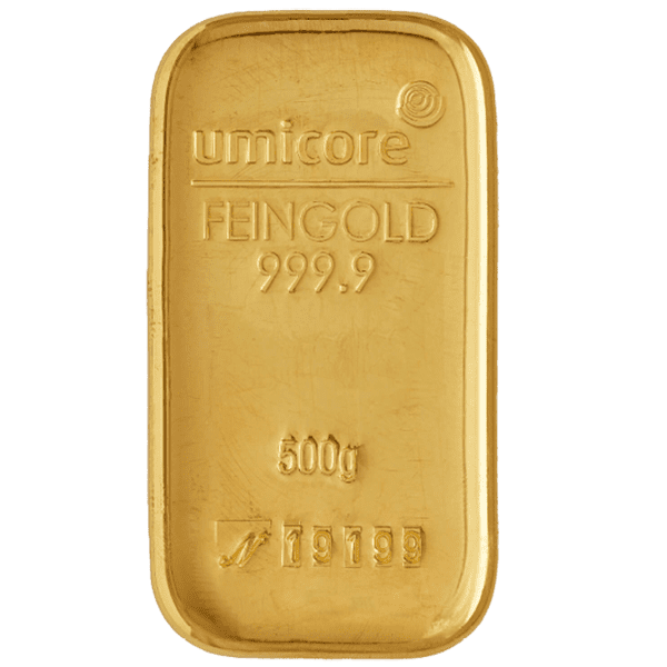 Umicore 500 gram goudbaar