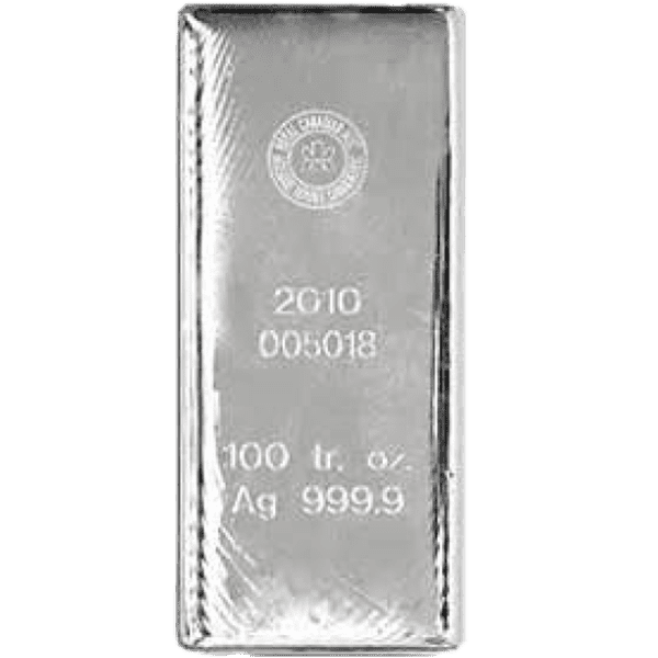 Silver bar 100 troy ounces VAT-free Switzerland